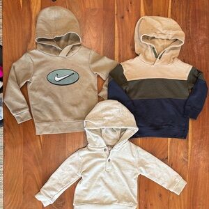 Nike Kids' Beige and Navy Hoodie Trio size 18 months - 2T